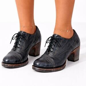 Pskaufman Crosswalk Oxford Ankle Boots Hand Paint Metallic Cap Toe Size 7